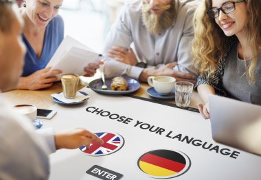 people discussing about Choose Your Language clipart