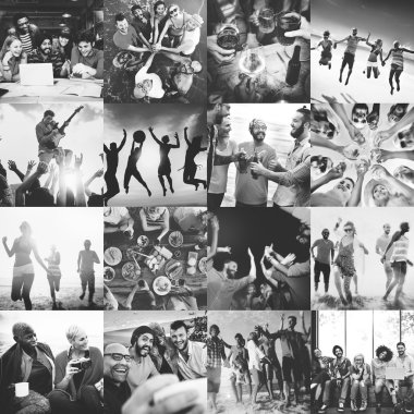 Koleksiyon çeşitli kişi kolaj 