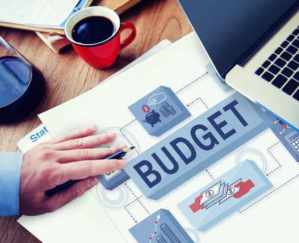 Man working with Budget Concept — Stock Photo, Image