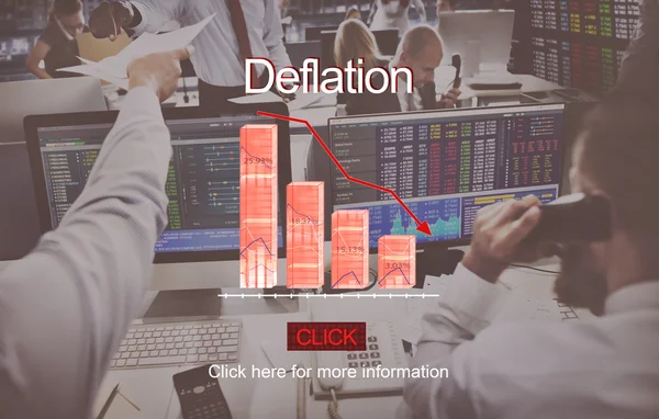 Erwerbstätige Unternehmer und Deflation — Stockfoto