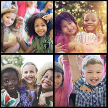 Çeşitli çocuklarla kolaj