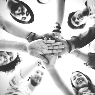 Eller takım çalışması dostluk montajı