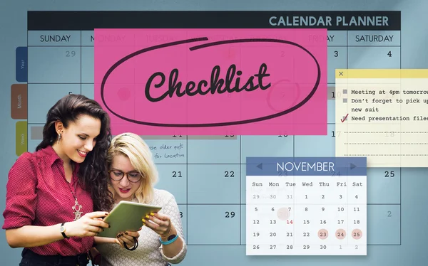Terminkalender Checkliste — Stockfoto