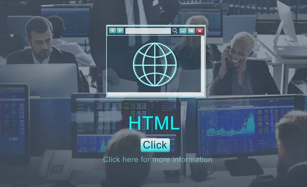 Business people working and html — Stock Photo, Image