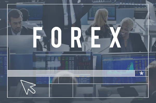 Çalışma iş adamları ve forex — Stok fotoğraf