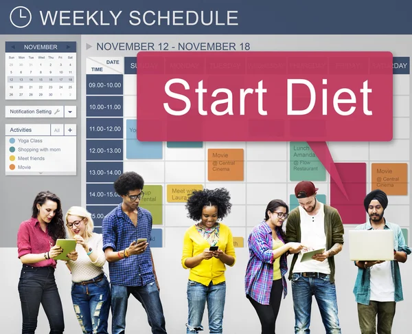 Beginnen met het dieet gezonde plannen — Stockfoto