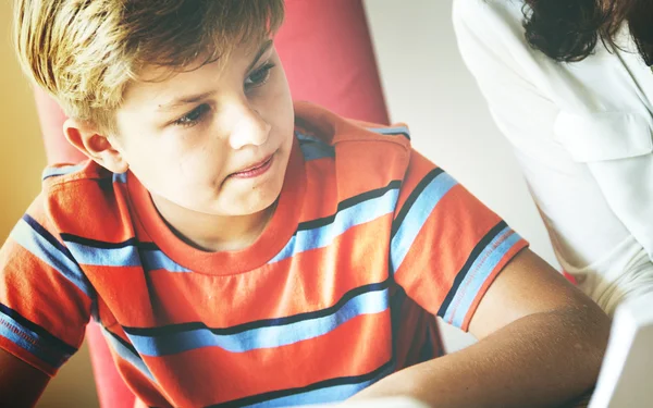 Pensive boy looking at side — Stock Photo, Image