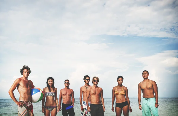 Group of friends at Summer Beach Party — Stock Photo, Image