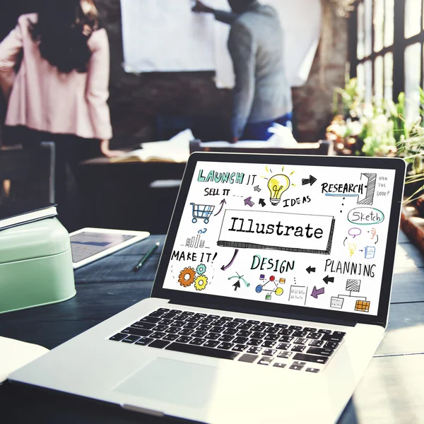 Man aan het werk met computer — Stockfoto