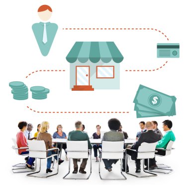 Tablo toplantıda işadamları