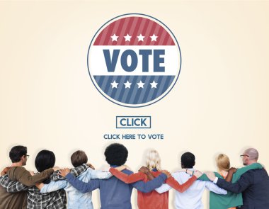 diversity people and Vote concept   clipart