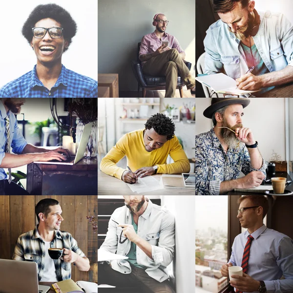 Coleção Colagem Vários homens — Fotografia de Stock