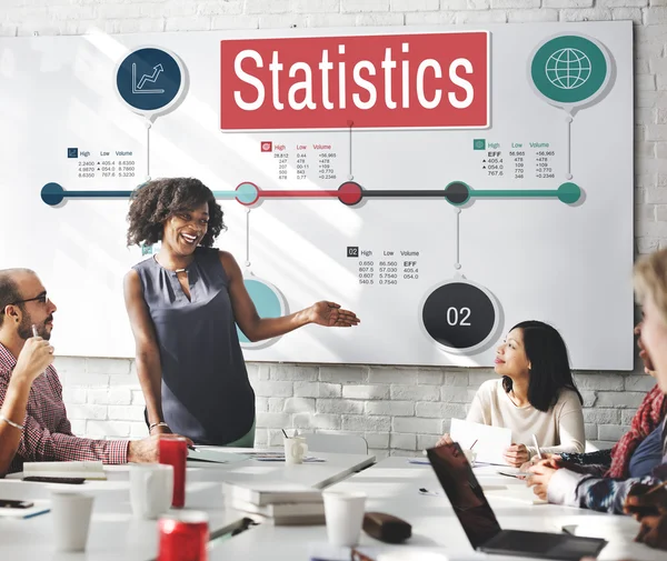 Zakelijke bijeenkomst met statistieken — Stockfoto