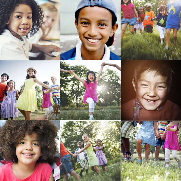 Collage collectie verschillende kinderen — Stockfoto