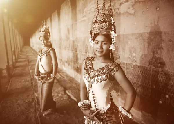 Danseurs Aspara traditionnels , — Photo