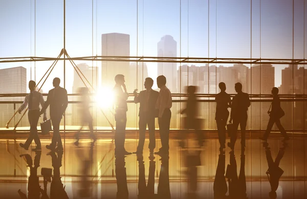 Silhouette del gruppo Business — Foto Stock