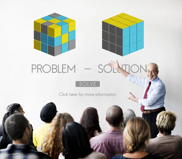 Ludzie o seminarium z Problem - rozwiązanie — Zdjęcie stockowe