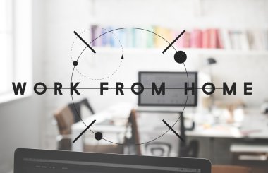 Work From Home metin ve office Oda