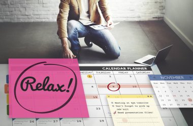 çalışma ile işadamı sakin ol