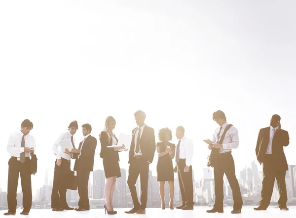 Business People Working at Dawn — Stock Photo, Image