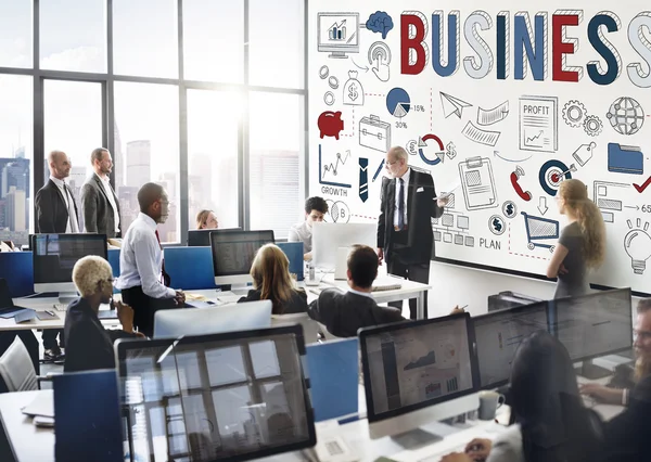 Affärsmän som arbetar och business — Stockfoto