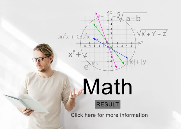Businessman working with math — Stock Photo, Image