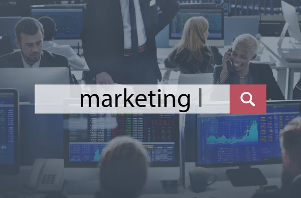 Üzleti dolgozók és a marketing — Stock Fotó