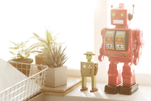 Robots Toys on table — Stock Photo, Image