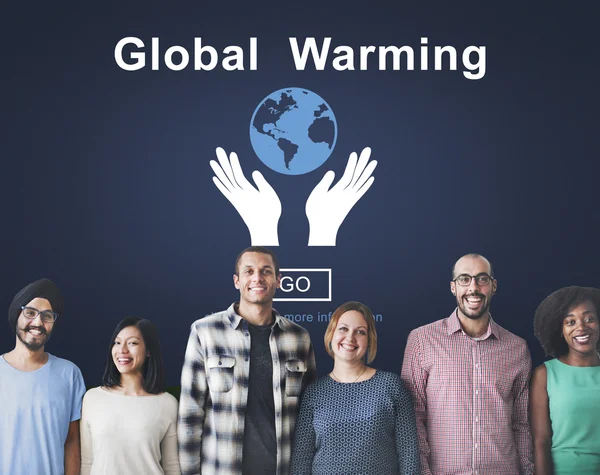 Diversidade pessoas com aquecimento global — Fotografia de Stock