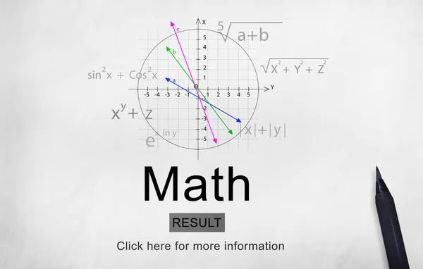 Matematika oktatás ismeretek iskolai koncepció — Stock Fotó