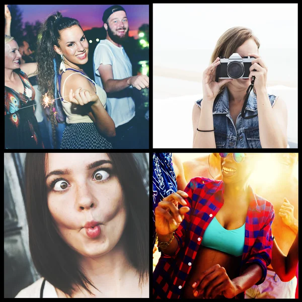 Collage Sammlung verschiedener Personen — Stockfoto