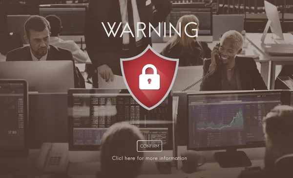 Mensen uit het bedrijfsleven werken en waarschuwing — Stockfoto