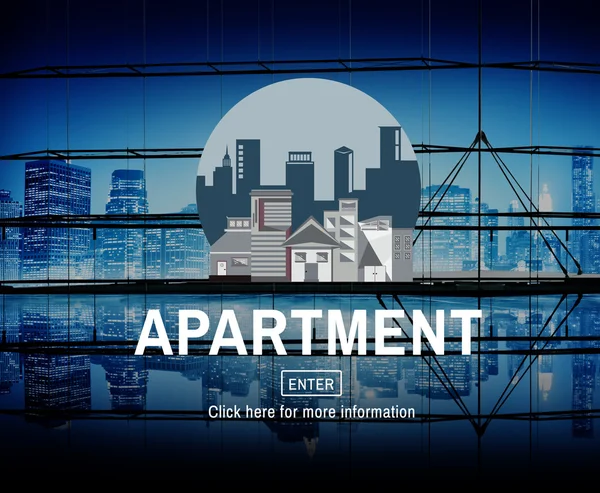 Apartment Concept with cityscape — Stock Photo, Image