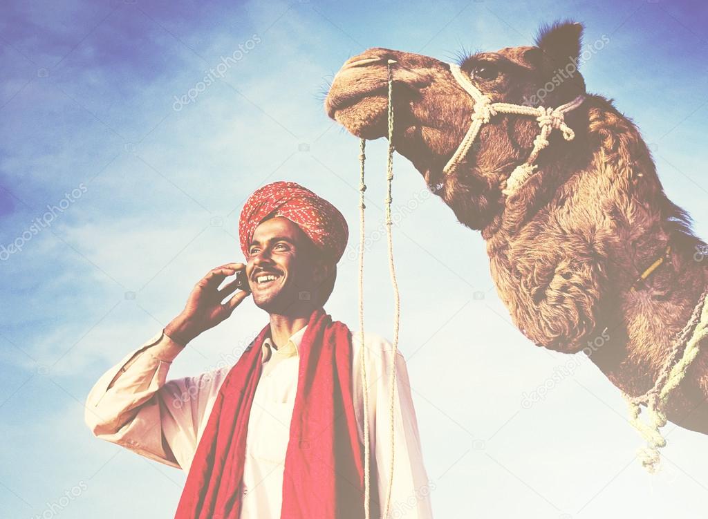 Indian Man with Camel 