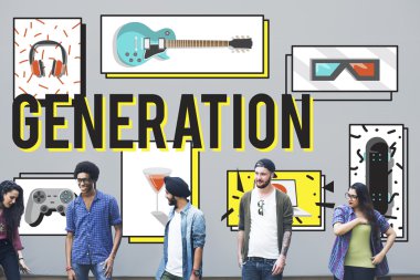 Grup çeşitli öğrenci poz