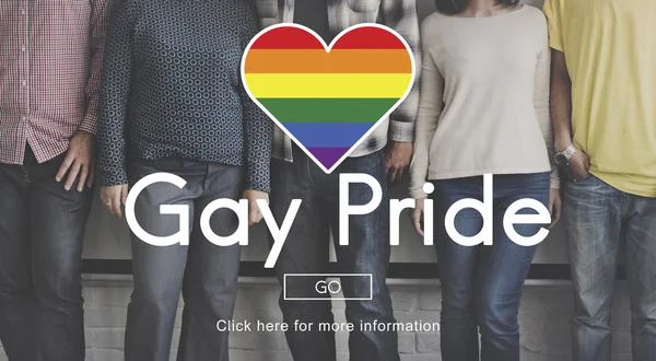 Diversity people with Gay Pride — Stock Photo, Image
