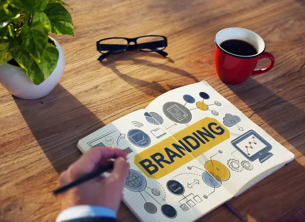 Man working with Branding Concept — Stock Photo, Image