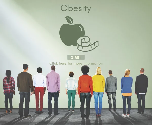 Concept des personnes multiethniques et de l'obésité — Photo