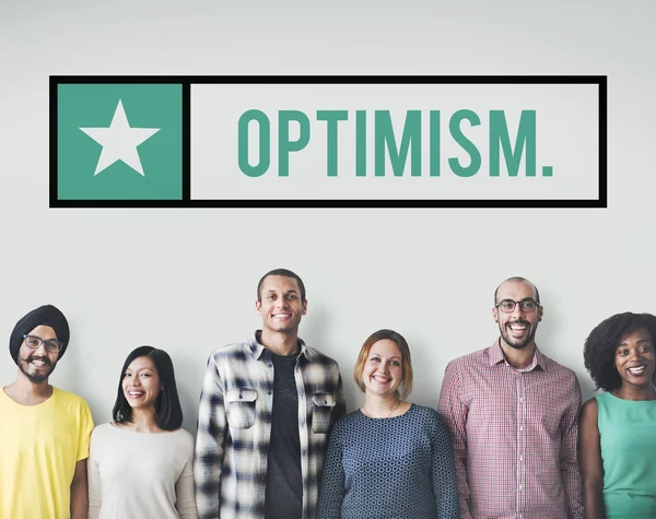Різноманітність людей з оптимізмом — стокове фото