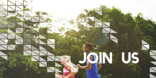 People running in park — Stock Photo, Image