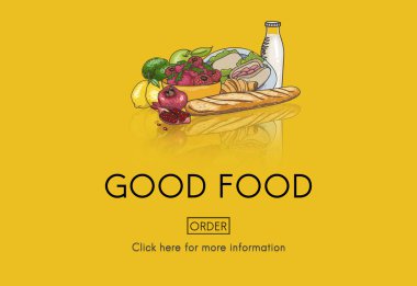 Şablon iyi yiyecek konsepti ile