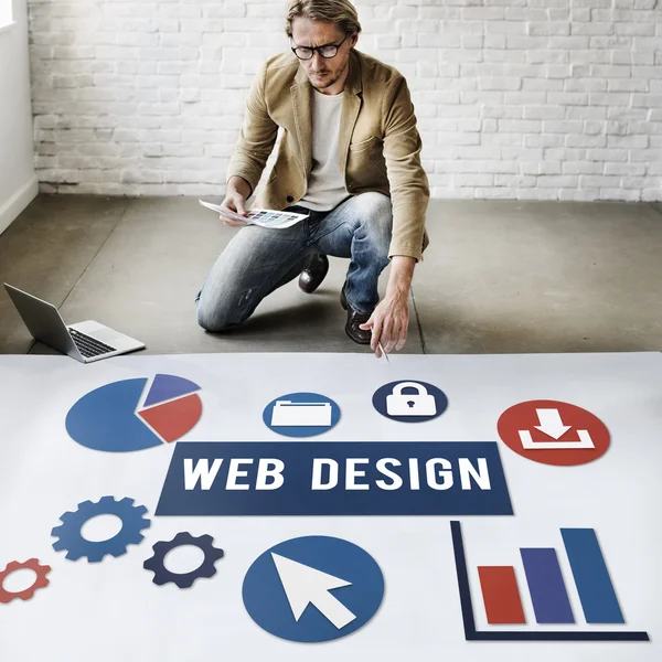 Businessman working with Web Design — Stock Photo, Image