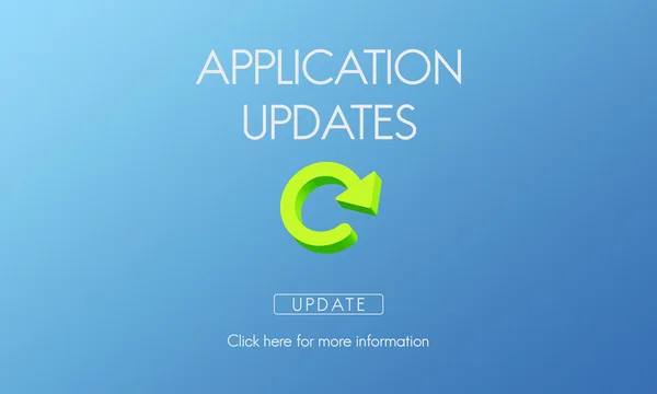 Modèle avec concept de mises à jour d'application — Photo