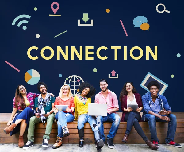 Diversità Persone con connessione Concetto online — Foto Stock