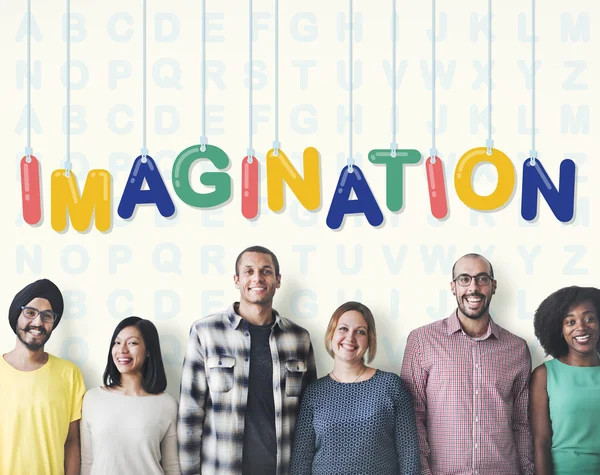 Diversiteit mensen met verbeelding — Stockfoto