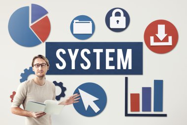 çalışma sistemi ile iş adamı