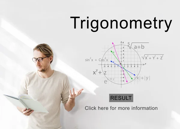 Businessman working with trigonometry — Stock Photo, Image