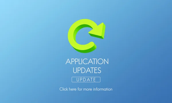 Modèle avec concept de mises à jour d'application — Photo