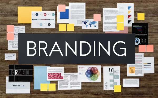 Branding και μάρκετινγκ εμπορικών έννοια — Φωτογραφία Αρχείου