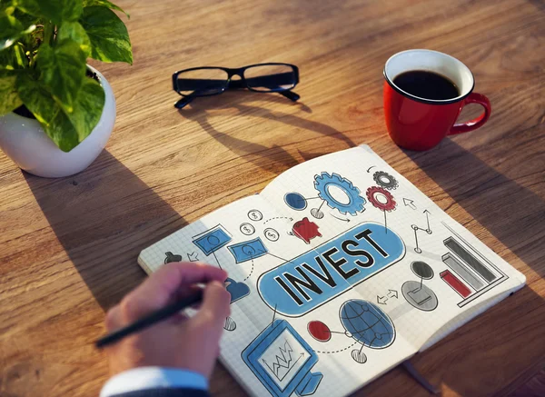 Man working with Invest Concept — Stock Photo, Image